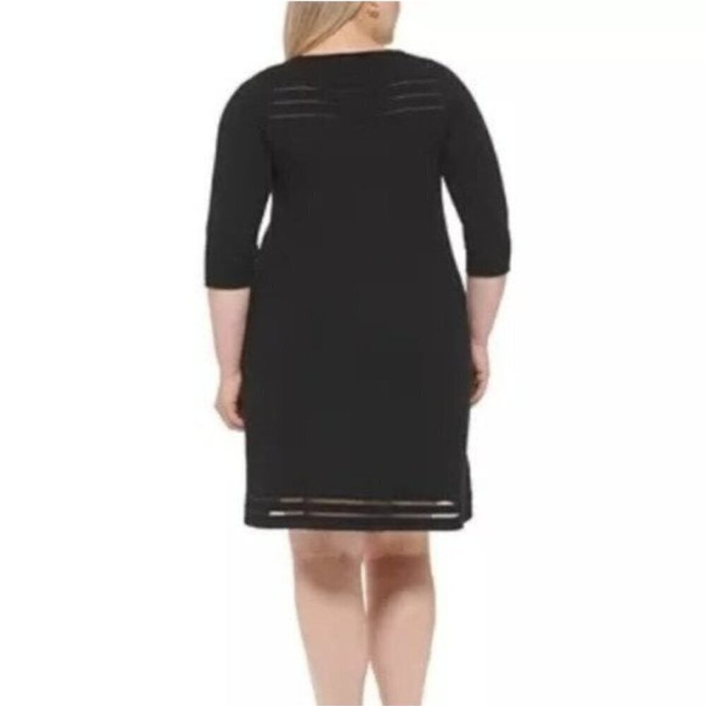 NWT JESSICA HOWARD Plus Size Illusion-Hem Sweater Dress Size Black 1X/14W-16W - Picture 4 of 4